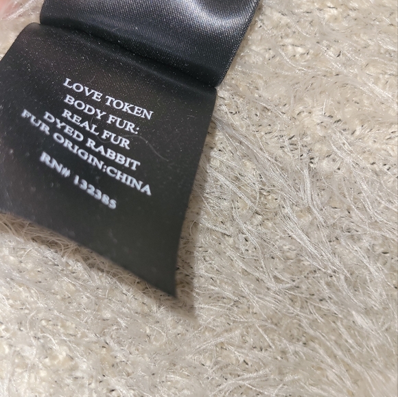 SALE! Ivory Love Token Genuine Rabbit Fur Trim Vest Women's Sz S Extra Stretchy - Picture 5 of 11